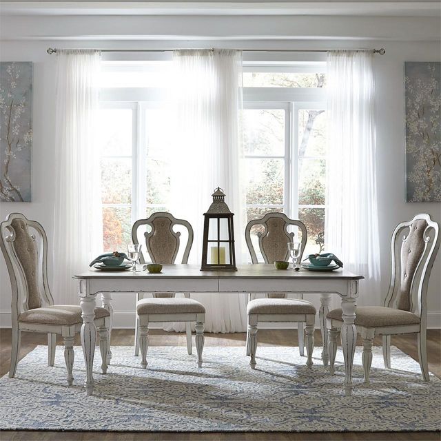 Liberty Furniture Magnolia Manor 5 Piece Antique White Rectangular Table Set 0