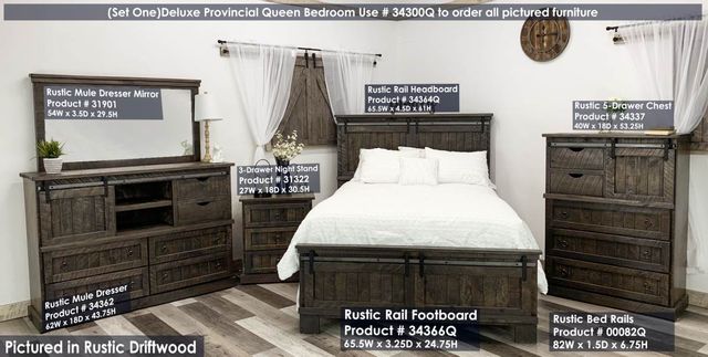 American Heartland Manufacturing Deluxe Winsome Rustic Driftwood Queen Bed 1