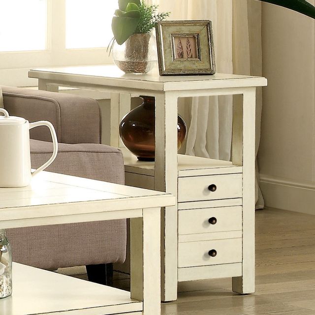Riverside Furniture Sullivan Country White Chairside Table-1
