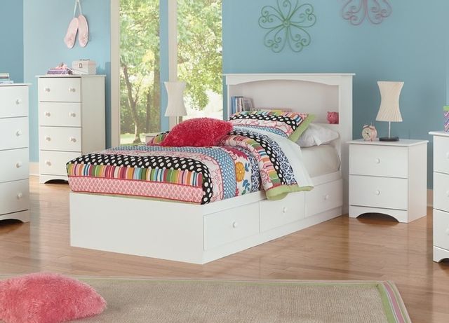 Perdue Woodworks White Twin Captains Bed Storage Platform-14763