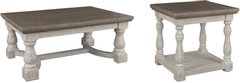 Signature Design by Ashley® Havalance 2-Piece Gray/White Living Room Table Set