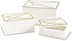 Signature Design by Ashley® Ackley 3-Piece White/Brass Box Set