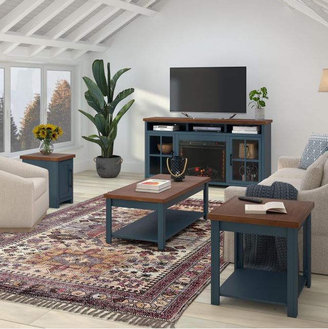 Legends Furniture Inc. Nantucket Blue Denim and Whiskey Coffee Table 6