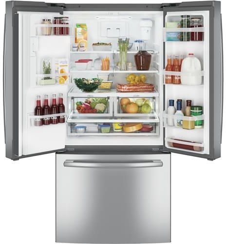 GE® Series 23.8 Cu. Ft. Stainless Steel French Door Refrigerator 3