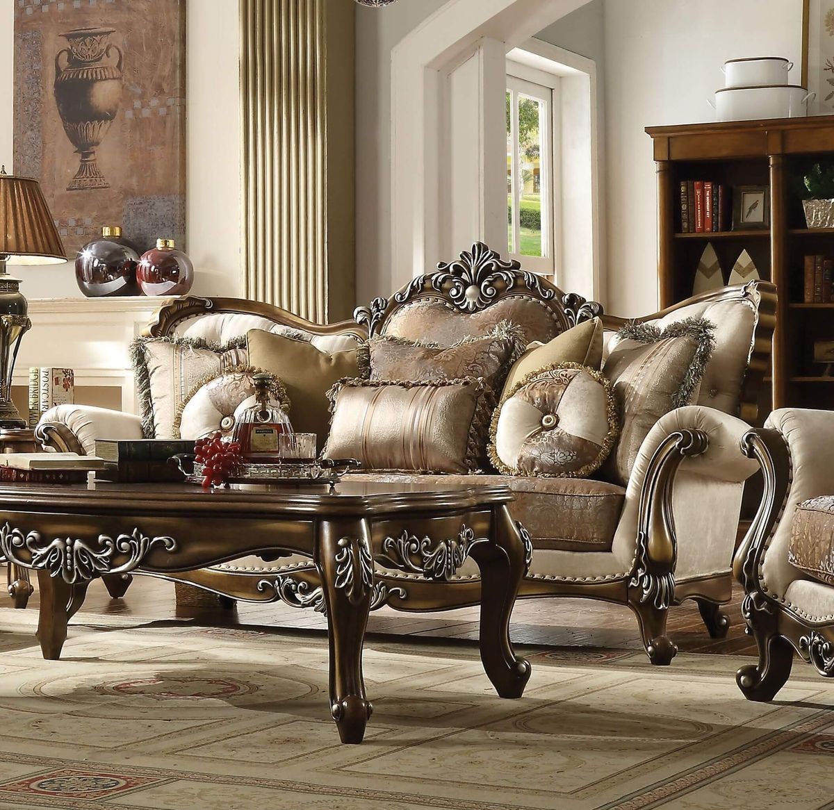 ACME Furniture Latisha Tan/Antique Oak Sofa