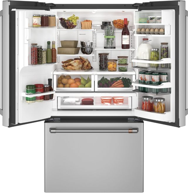 Réfrigérateur à portes françaises à profondeur de comptoir de 36 po Cafe™ de 22,2 pi³ - Acier inoxydable 16