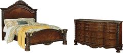 Millennium® by Ashley® North Shore 2-Piece Dark Brown Queen Panel Bed Set