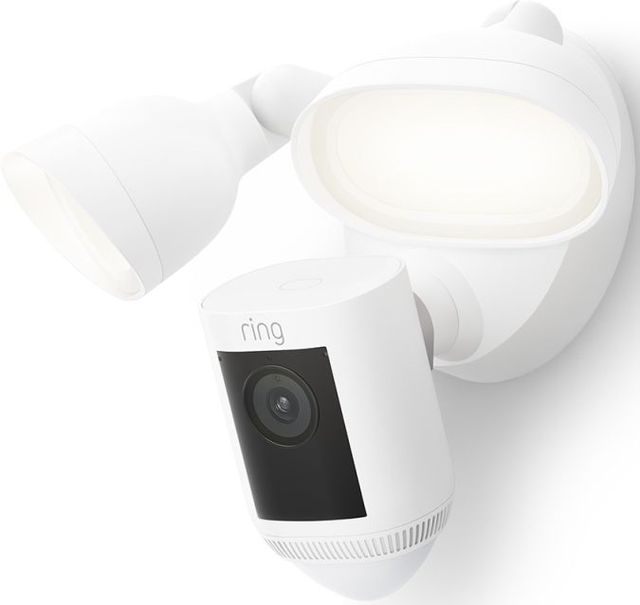 ring White Floodlight Camera Wired Pro