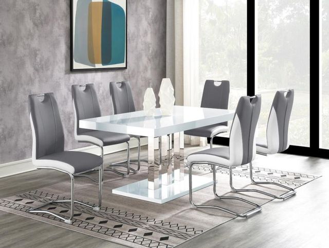Coaster® Brooklyn 5-piece White and Chrome Dining Set 