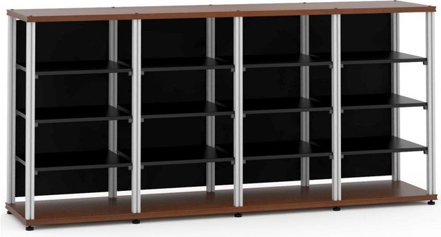 Salamander Designs® Synergy Quad 40 AV Cabinet-Dark Cherry/Aluminum
