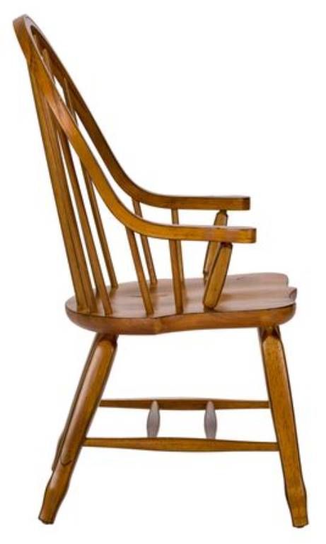 Liberty Treasures Rustic Oak Bow Back Arm Chair-2