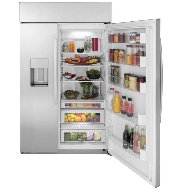 GE Profile™ 28.7 Cu. Ft. Stainless Steel Built In Side-by-Side Refrigerator-PSB48YSNSS-3