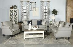 Coaster® Sheldon 3-piece Grey Upholstered Living Room Set with Rolled Arms