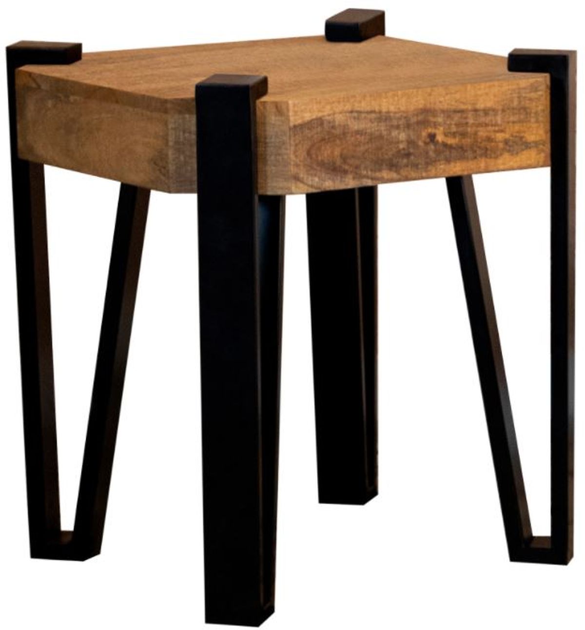 Coaster Winston Matte Black Natural Wooden Square Top End Table