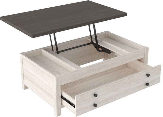 Signature Design by Ashley® Dorrinson Two-tone Rectangular Lift Top Cocktail Table 6