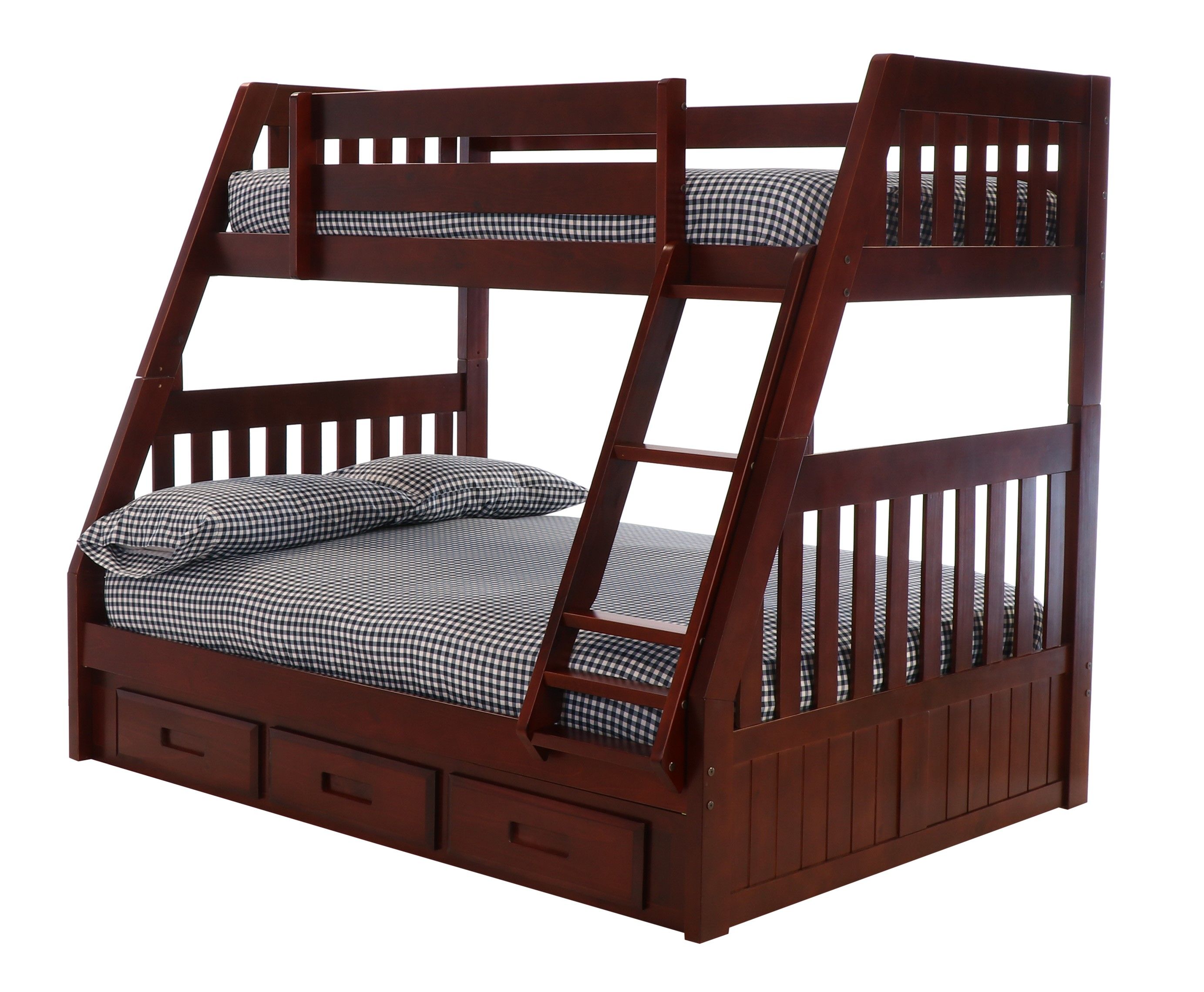 Donco Trading Company Mission Twin Over Full  Bunk Bed With Drawer