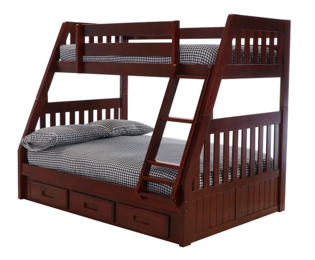 Donco Trading Company Mission Twin Over Full  Bunk Bed With Drawer-0