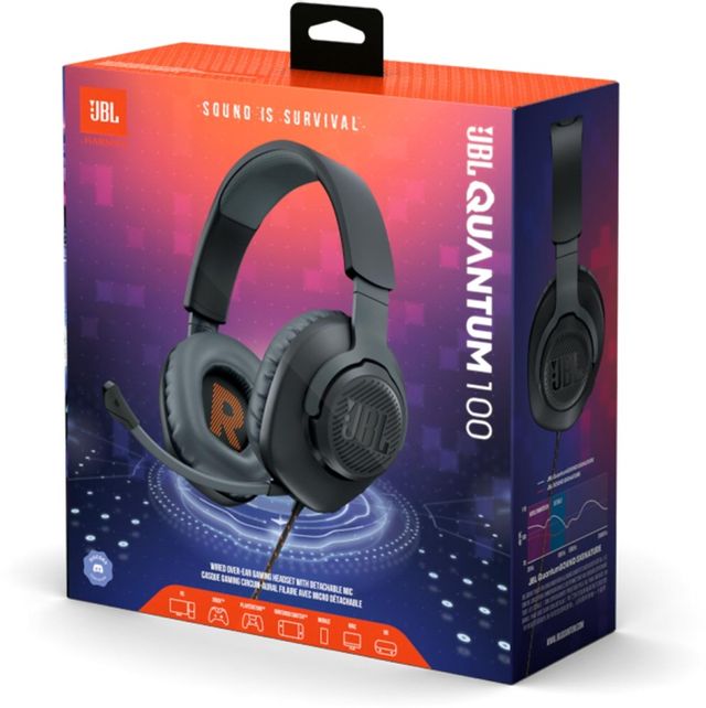 JBL Quantum 100 Black Wired Over-Ear Gaming Headphones with Mic 29