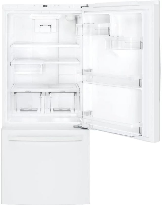 GE® Series 21.0 Cu. Ft. White Bottom Freezer Refrigerator 1