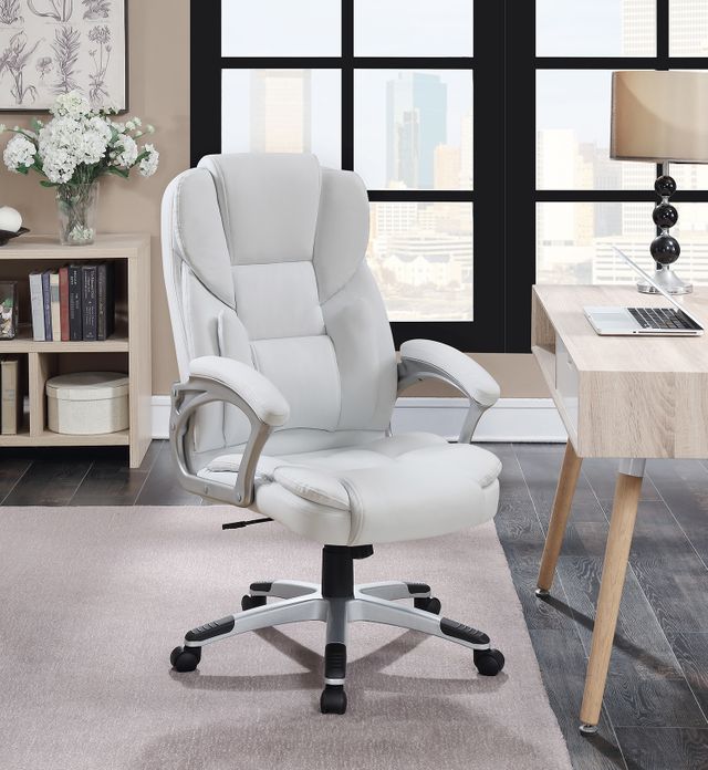Coaster® Kaffir White/Silver Adjustable Height Office Chair-3