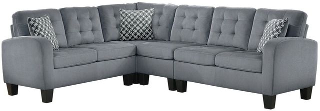 Mazin Furniture Sinclair 2-Piece Gray Reversible Sectional Set