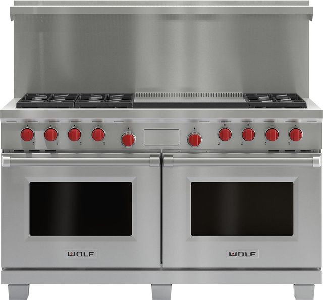 Wolf® 60" Pro Style Dual Fuel Range-Stainless Steel 1