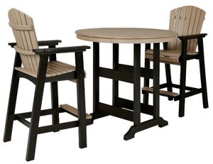 Signature Design by Ashley® Fairen Trail 3-Piece Black/Driftwood Outdoor Dining Set