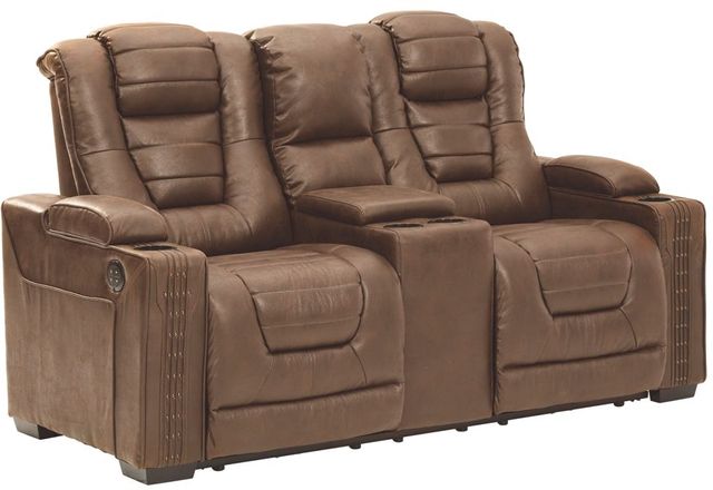 Signature Design by Ashley® Owner's Box Thyme Power Reclining Loveseat with Adjustable Headrest 0