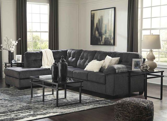 Signature Design by Ashley® Accrington 2-Piece Granite Sleeper Sectional with Chaise 2