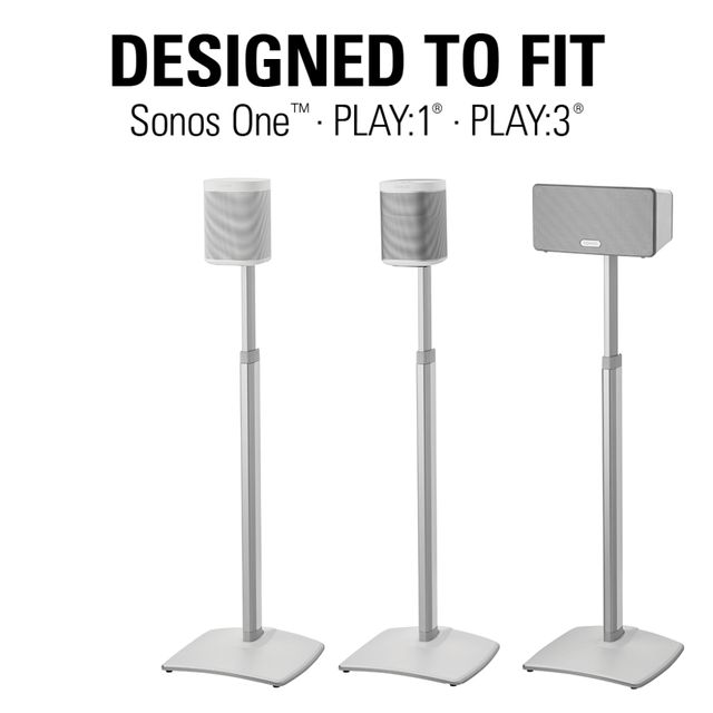 Sanus WSSA2 White Adjustable Height Wireless Speaker Stands (Pair) 4