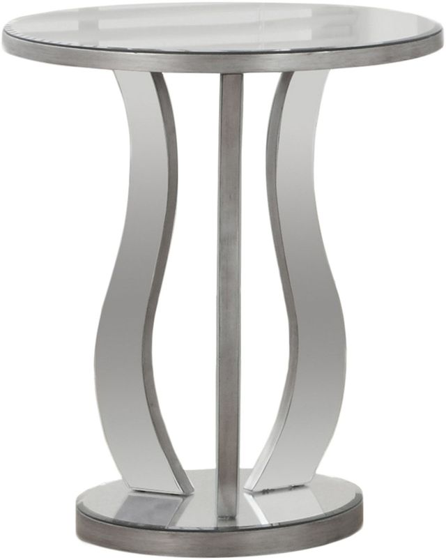 Monarch Specialties Inc. Brushed Silver 20" Mirror Accent Table 0