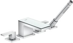 AXOR® My Edition Chrome/Mirror Glass 5.81 GPM 4-Hole Roman Tub Set Trim with 1.75 GPM Handshower