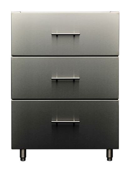 Kalamazoo™ Outdoor Gourmet Signature Series 24" Marine-Grade Stainless Steel Storage Cabinet with Three Drawer-0