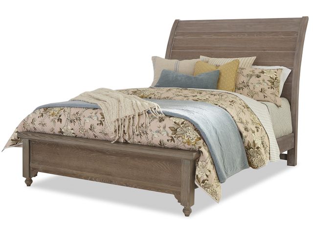 Laurel Mercantile Co Home Weathered Grey Rogers Queen Sleigh Bed