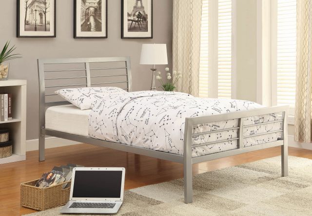 Coaster® Cooper Silver Twin Youth Metal Bed 1
