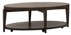 Liberty Furniture Penton Espresso Stone Oval Cocktail Table