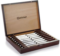 WÜSTHOF 8 pc. Stainless Steel Steak Knife Set with Rosewood Box