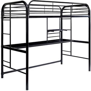 Furniture of America® Olga III Black Twin Loft Bed with Study Shelf
