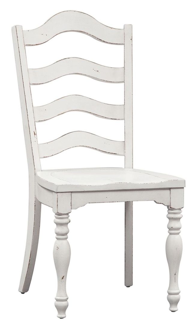 Liberty Furniture Magnolia Manor Antique White Ladder Back Side Chair-0