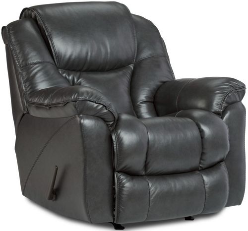 HomeStretch Charcoal Leather Rocker Recliner