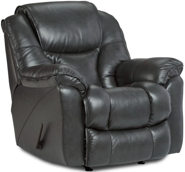 Sidewinder Leather-Match Rocker Recliner In Charcoal