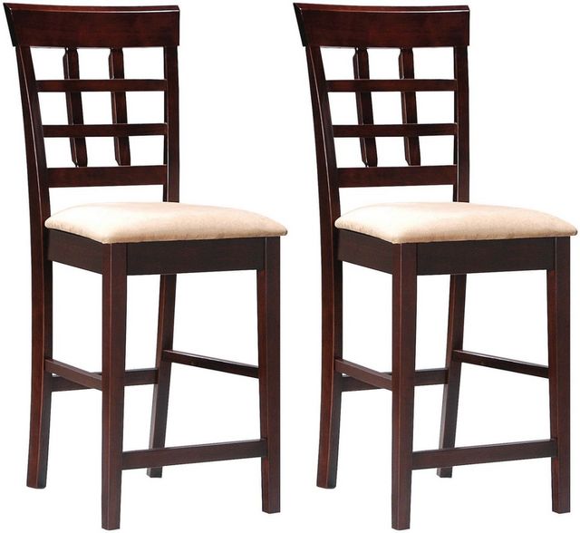 Coaster® Gabriel 2-Piece Cappuccino/Tan Upholstered Counter Stools