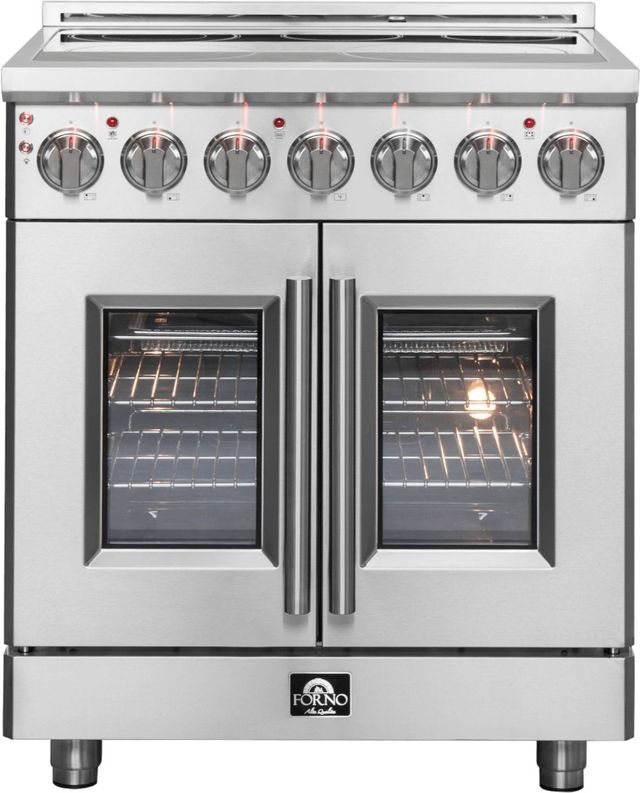 FORNO 30-in 7 Burners 4.32-cu ft Freestanding Natural Gas Range (Stainless  Steel) in the Single Oven Gas Ranges department at