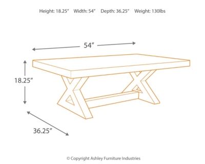Signature Design by Ashley® Wesling Light Brown Coffee Table 6