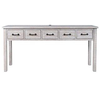 Jofran North Coast Whitewash 5-Drawer Console Accent Table