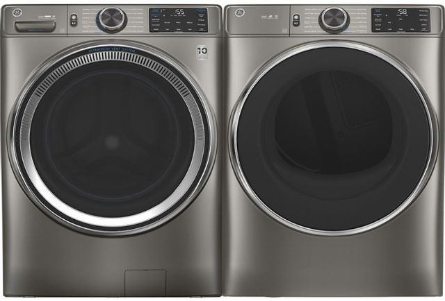GE® Satin Nickel Front Load Laundry Pair