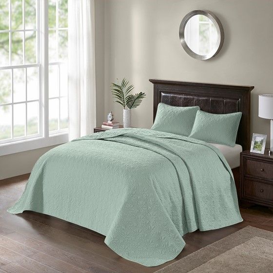 Olliix by Madison Park Quebec Seafoam Twin Reversible Bedspread Set ...