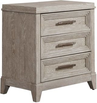 Liberty Furniture Belmar Washed Taupe & Silver Champagne Nightstand
