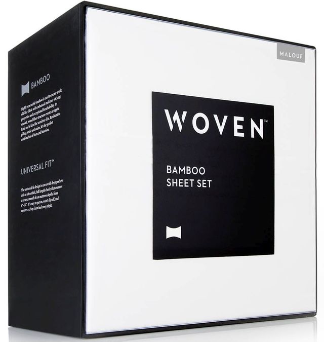 Malouf® Woven™ Rayon From Bamboo Ivory Split California King Sheet Set 5