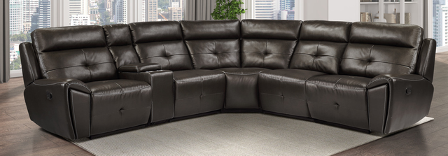 Homelegance® Avenue 6-Piece Dark Brown Sectional Sofa Set-1